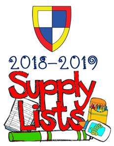 2018-2019 Supply Lists